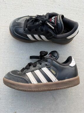 adidas Kids Samba Sneakers - Black White with Brown Sole